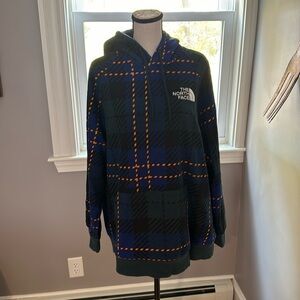 The north face plaid unisex hoodie, size XXL